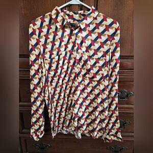 NWT Forever 21 geo print blouse - size small (s)